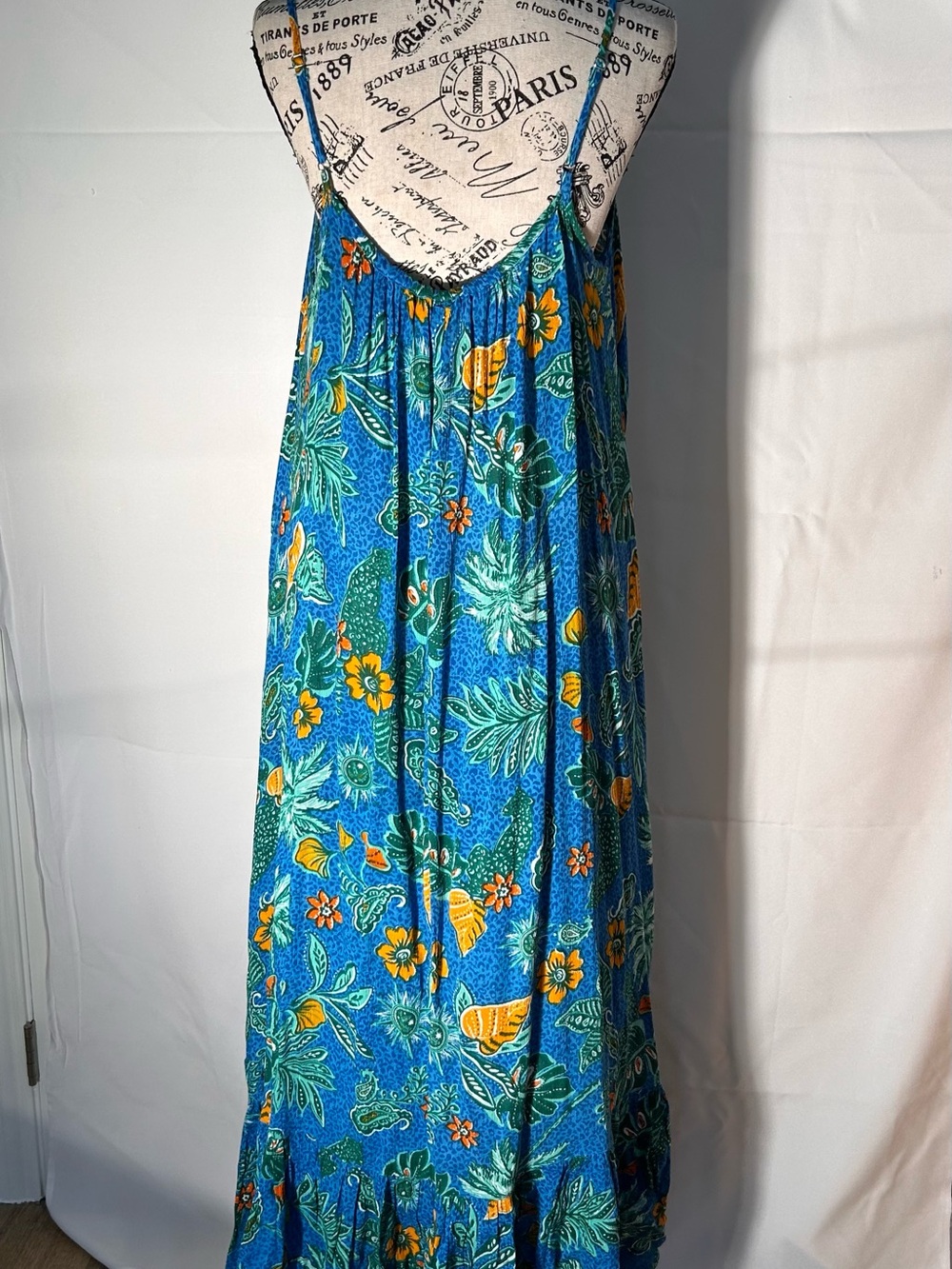 Japna Blue Tropical Print Beachwear maxi dress - Picture 10 of 12
